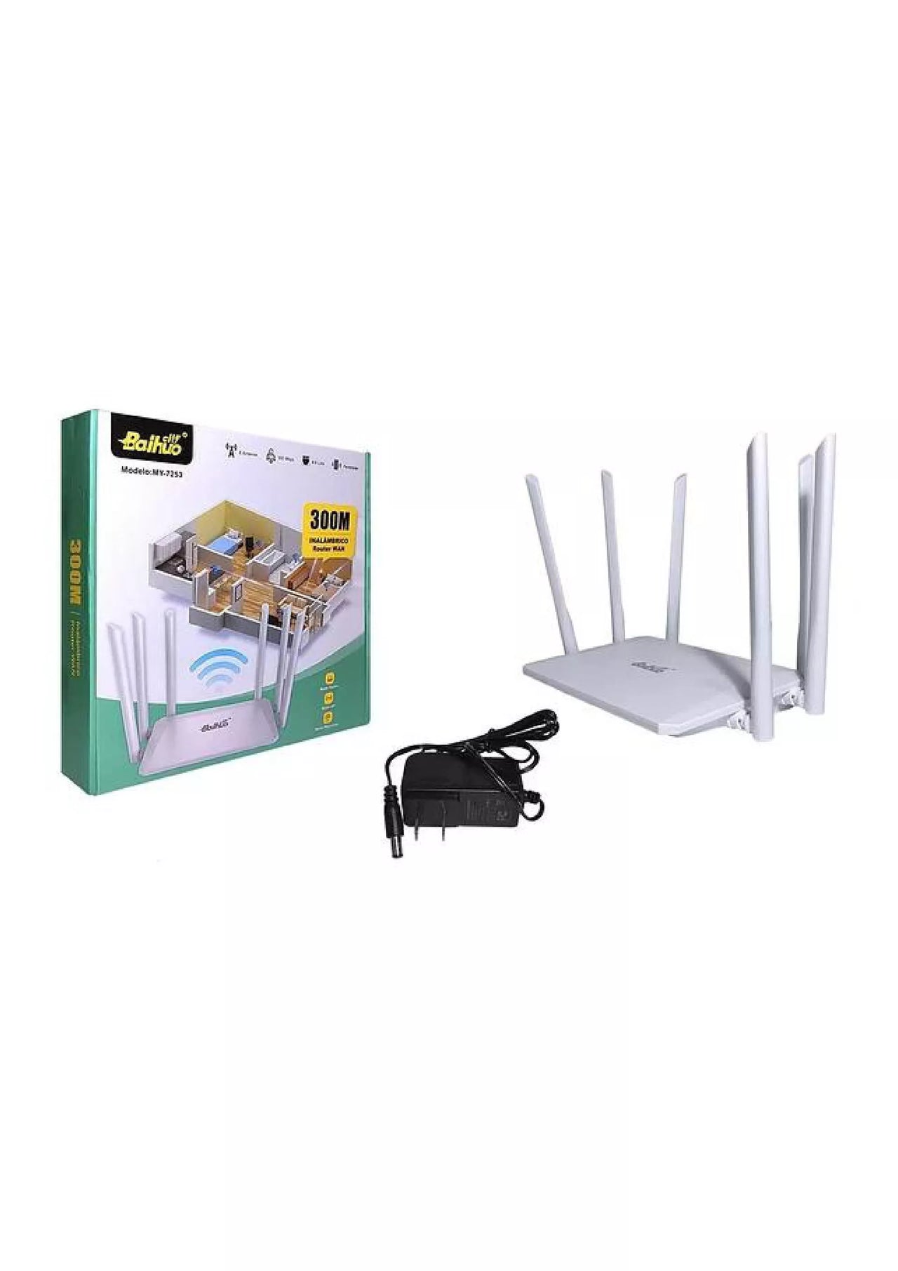 Router Wan Repetidor Inalámbrico 300mbps 6 Antenas