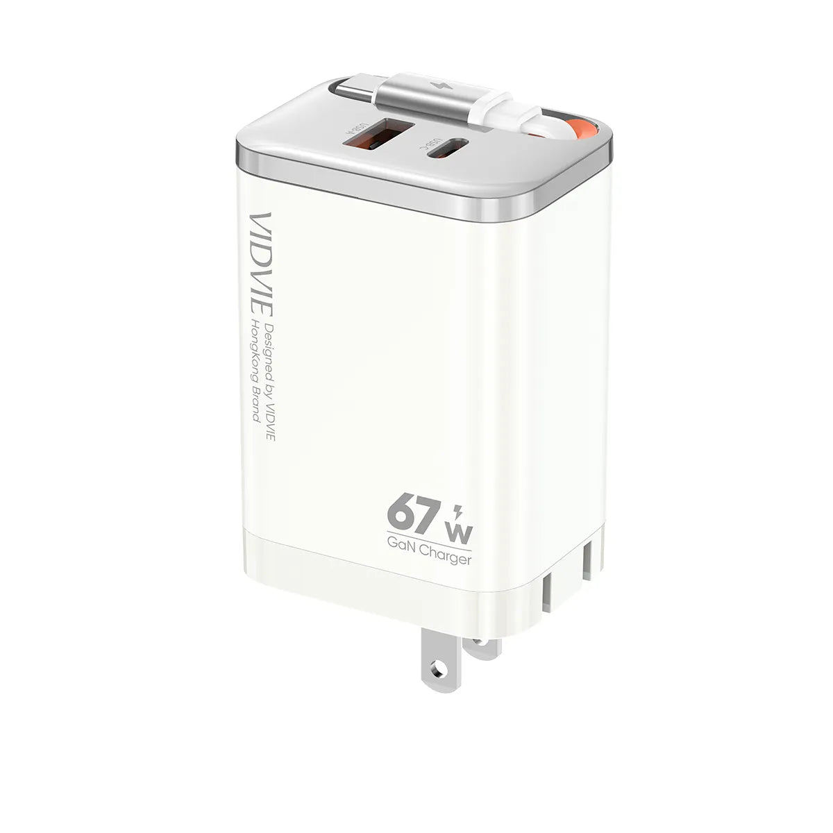 Cargador rápido GaN con cable retráctil XL-PLM324