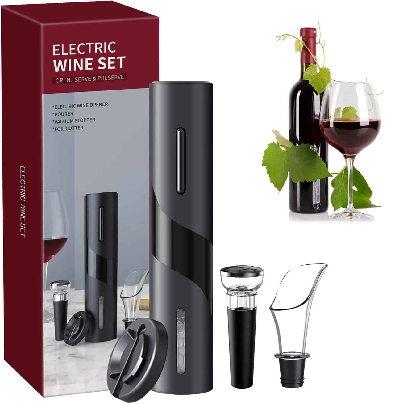 Set de Descorchador De Vino Eléctrico
