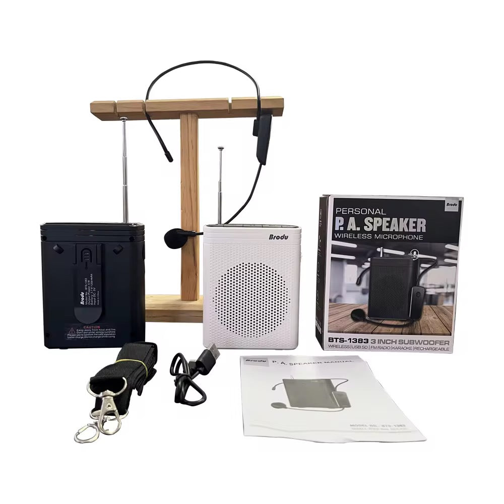 Amplificador de Sonido Portátil Recargable de Diseño Superior, Mini Amplificador de Voz con Micrófono de Diadema con Cable para Enseñar.
