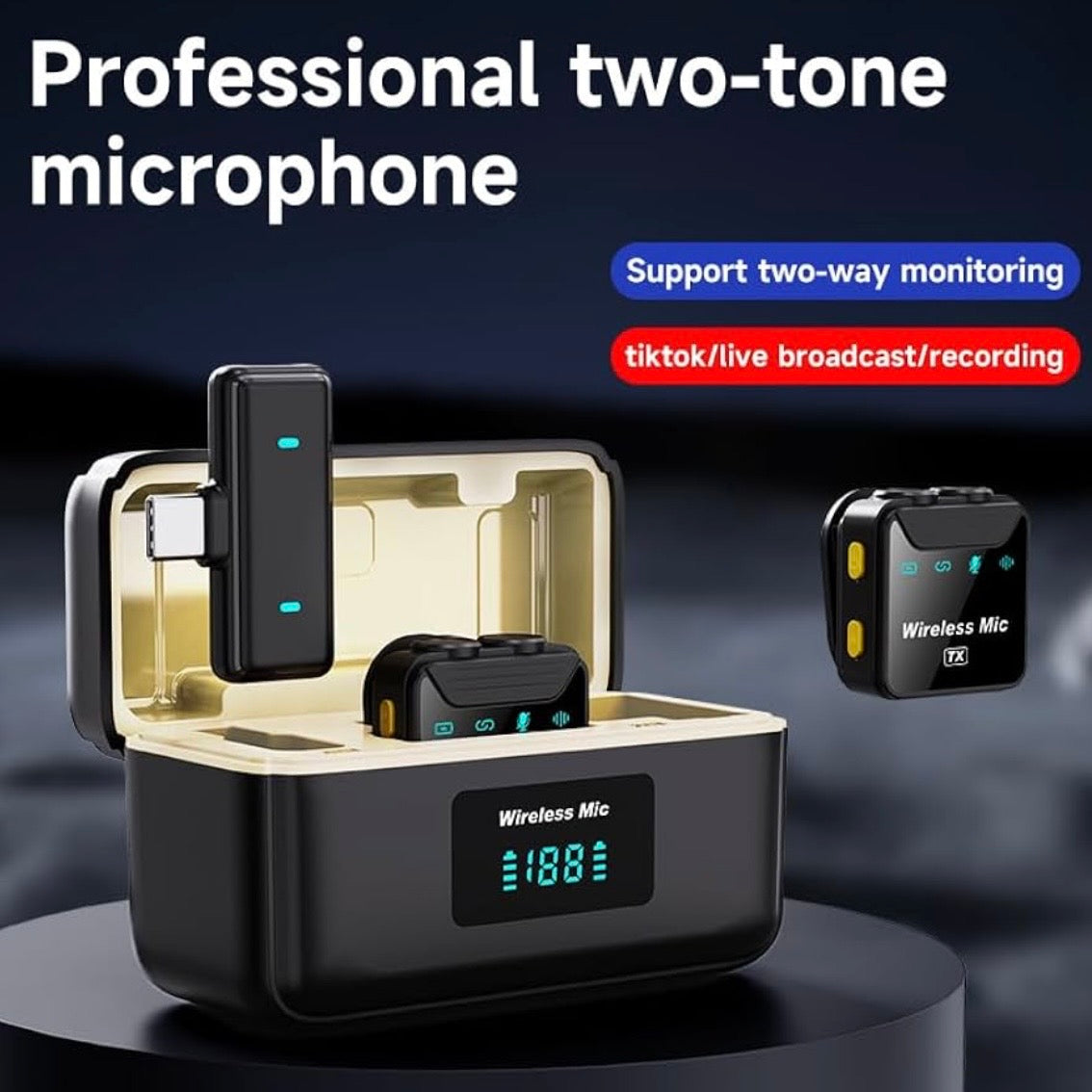 Micrófono Inalámbrico SX23 2.4G Tipo-C Kit 2