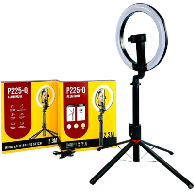 TRIPODE SELFIE CON ARO DE LUZ RECARGABLE 2.3 M