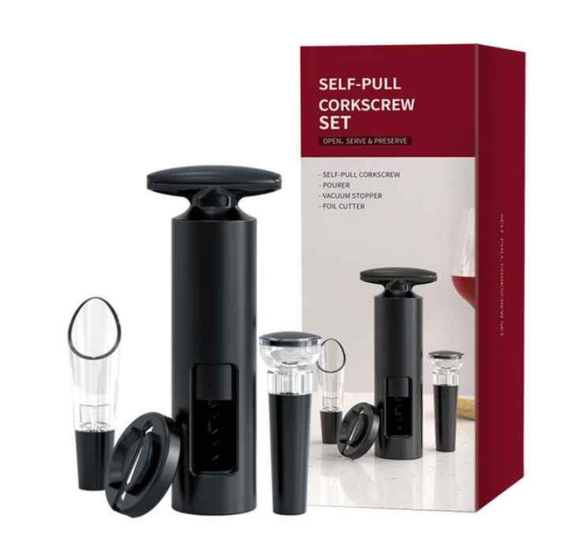 Set de descorchador de vino.