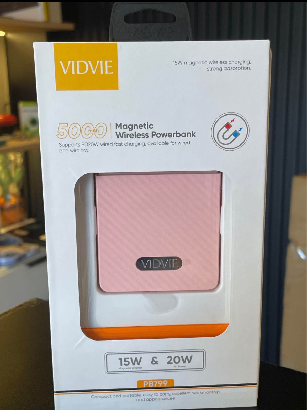 🔋 Power Bank Magnético VIDVIE 5000mAh – 15W Inalámbrico + 20W PD