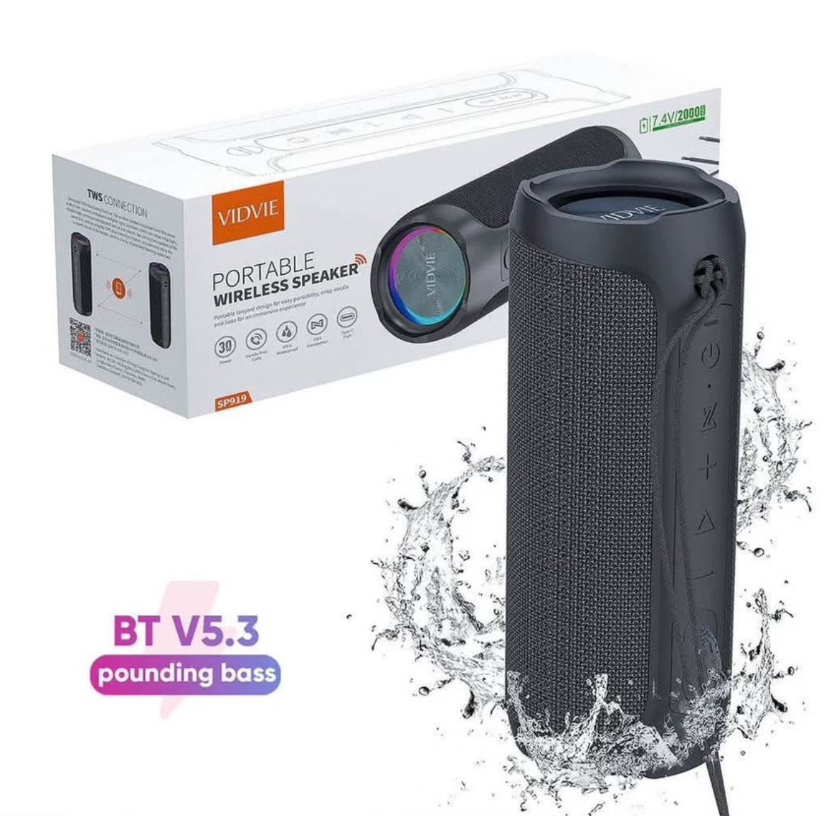 Bocina Bluetooth VIDVIE SP919 Portable Wireless Speaker