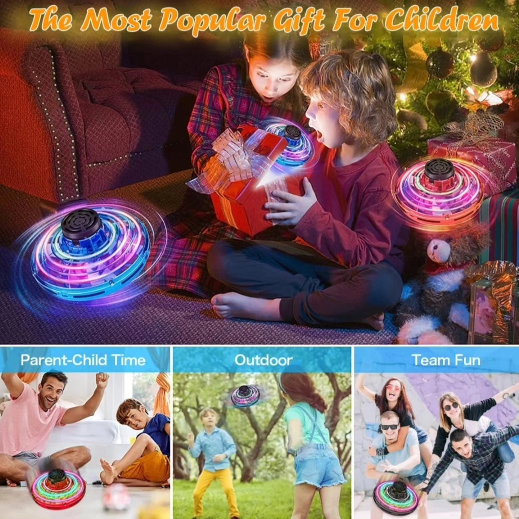 Boomerang Mini Flying Spinner Luminous UFO Drone Operado a Mano Flyorb Fly Fidget Juguetes Niños Adultos Regalo de Cumpleaños de Navidad