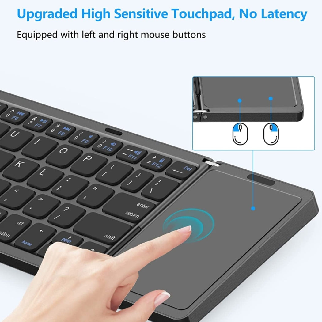 Teclado Bluetooth plegable con panel táctil  recargable