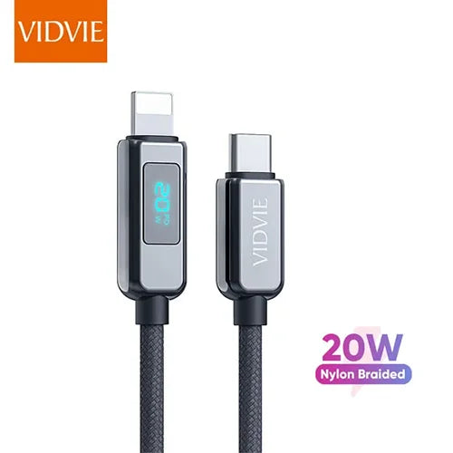 Cable Vidvie CB4005 Type-C to Lightning iPhone Charging Cable 20W – Black