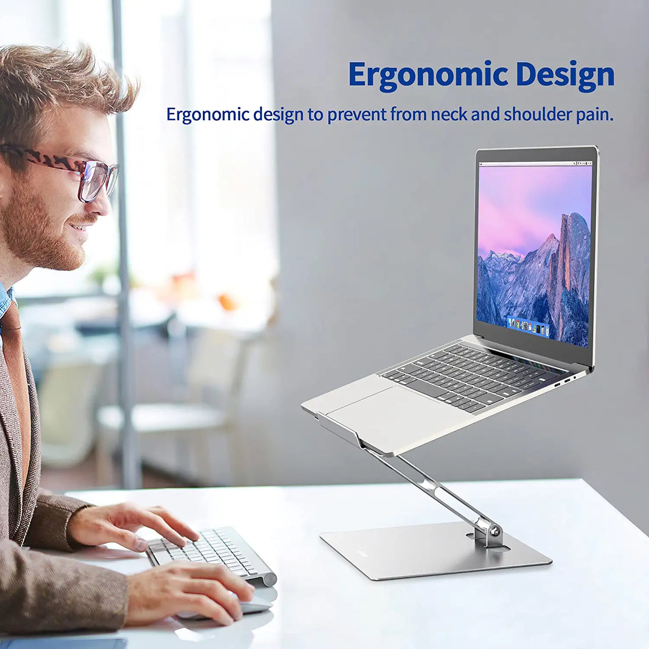 Soporte ergonómico para ordenador, Laptops, portátil, y Ipad es de aluminio elevador compatible 10" a 17"